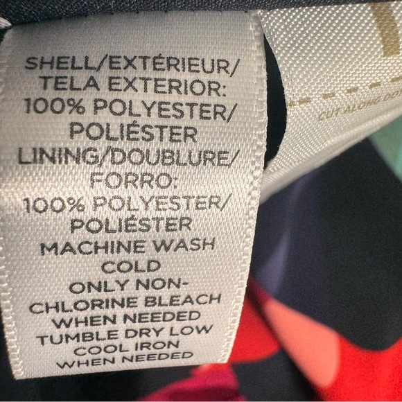 LOFT Red Flounce Fleur Floral Drop Waist Long Sleeve Shift Dress Size Small - Picture 11 of 11